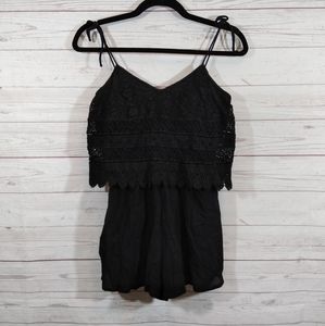 Topshop crochet romper layered look